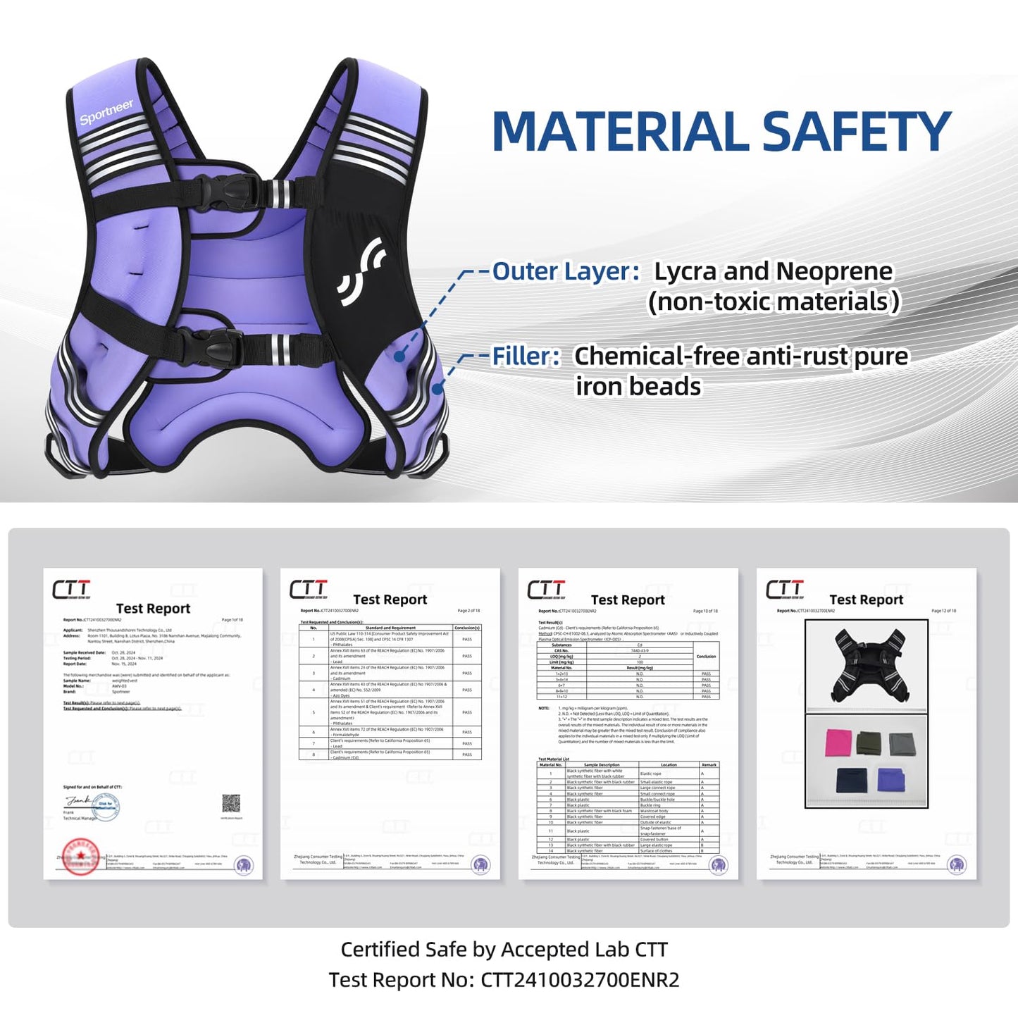Sportneer Weighted Vest for Women Men: 15lb Comfortable Weight Vest with Storage Pocket Reflective Stripe Rucking Vest for Walking Running Strength Training Fitness Weight Loss Weightlifting Purple