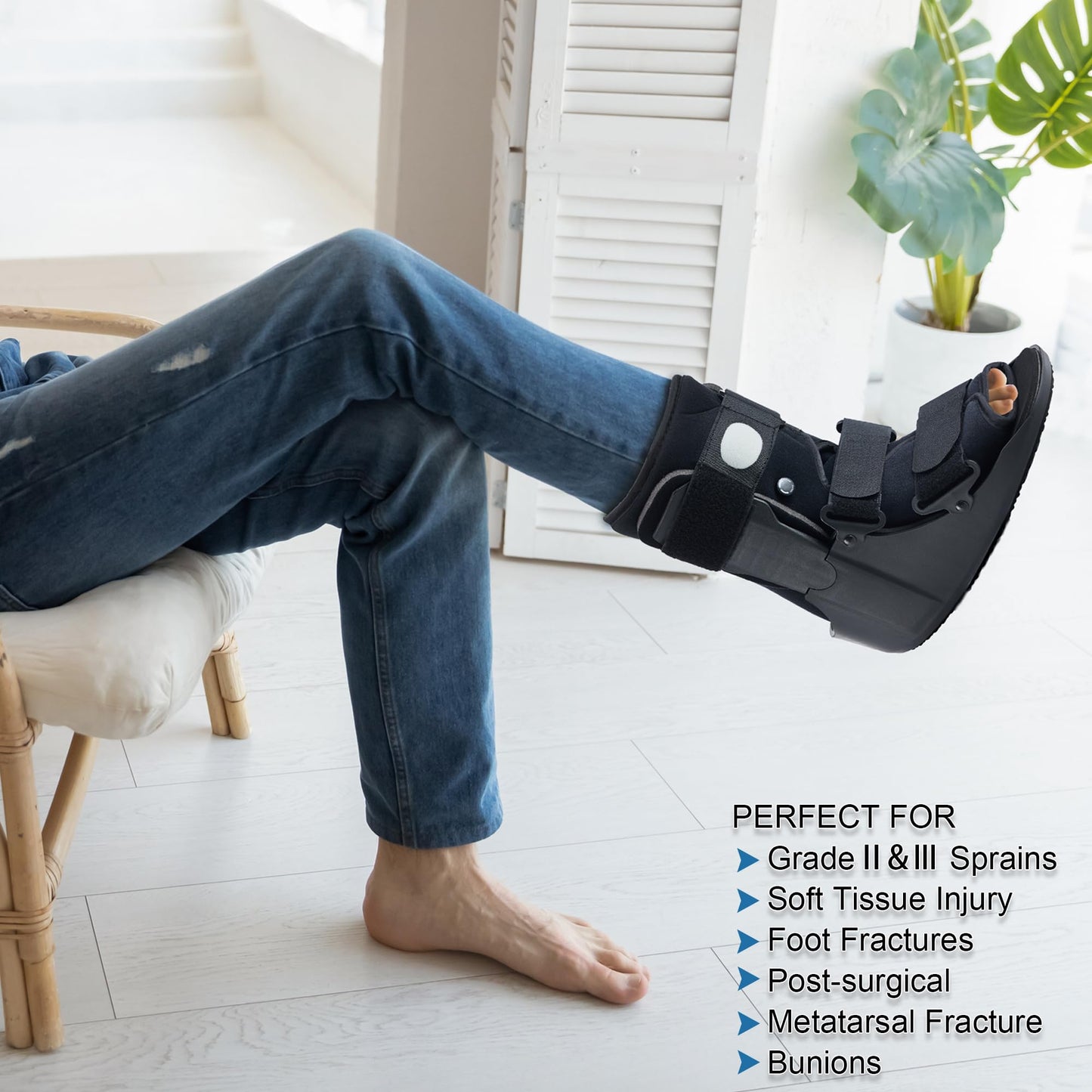 Honprodu Air Walking Boot for Broken Foot Recovery Walking Boot for Sprained Ankle with Adjustable Air Cushion, Lightweight Design, and Anti-Slip Sole M