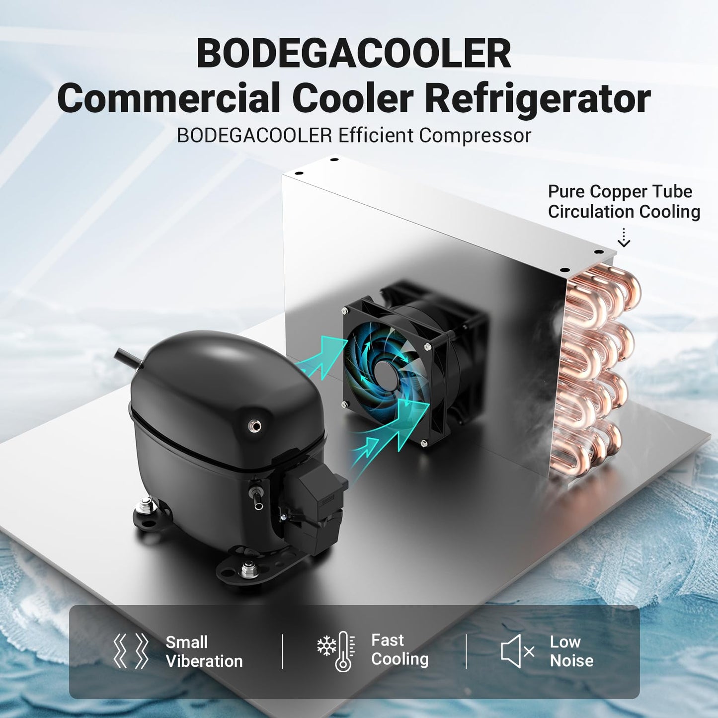 BODEGA BODEGACOOLER 15.5 Cu. Ft Commercial Beverage Refrigerator, Glass Door Upright Display Cooler, 420 Cans Drink Fridge with LED Light, 5 Adjustable Shelves, Lock, Black