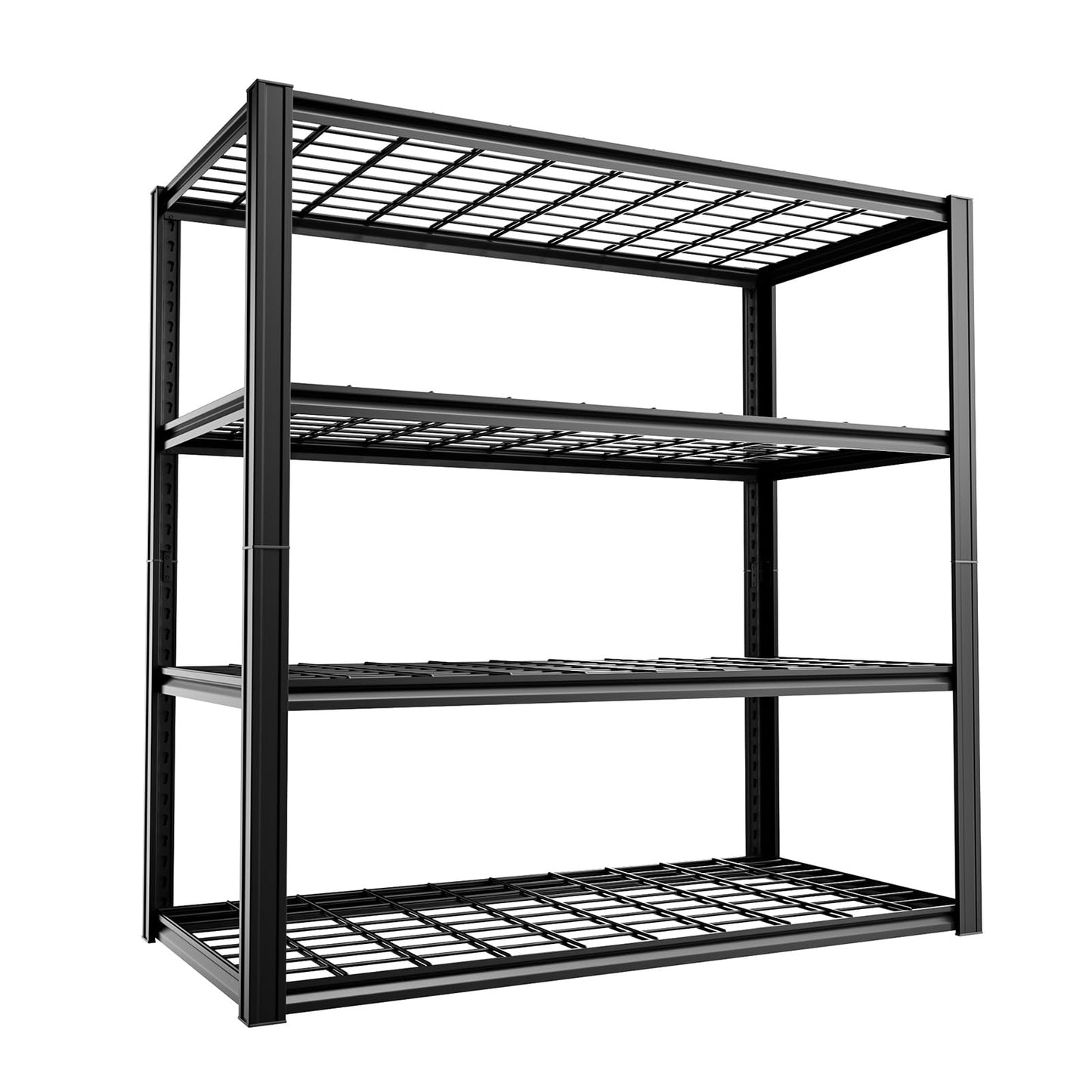 cynnda 4-Tier 40" W x 19.7" D x 60" H Garage Shelf Heavy Duty Metal Garage Shelving Load 2200LBS Utility Shelves Industrial Rack Adjustable Shelves for Garages Basement Storage Shelves (Black)
