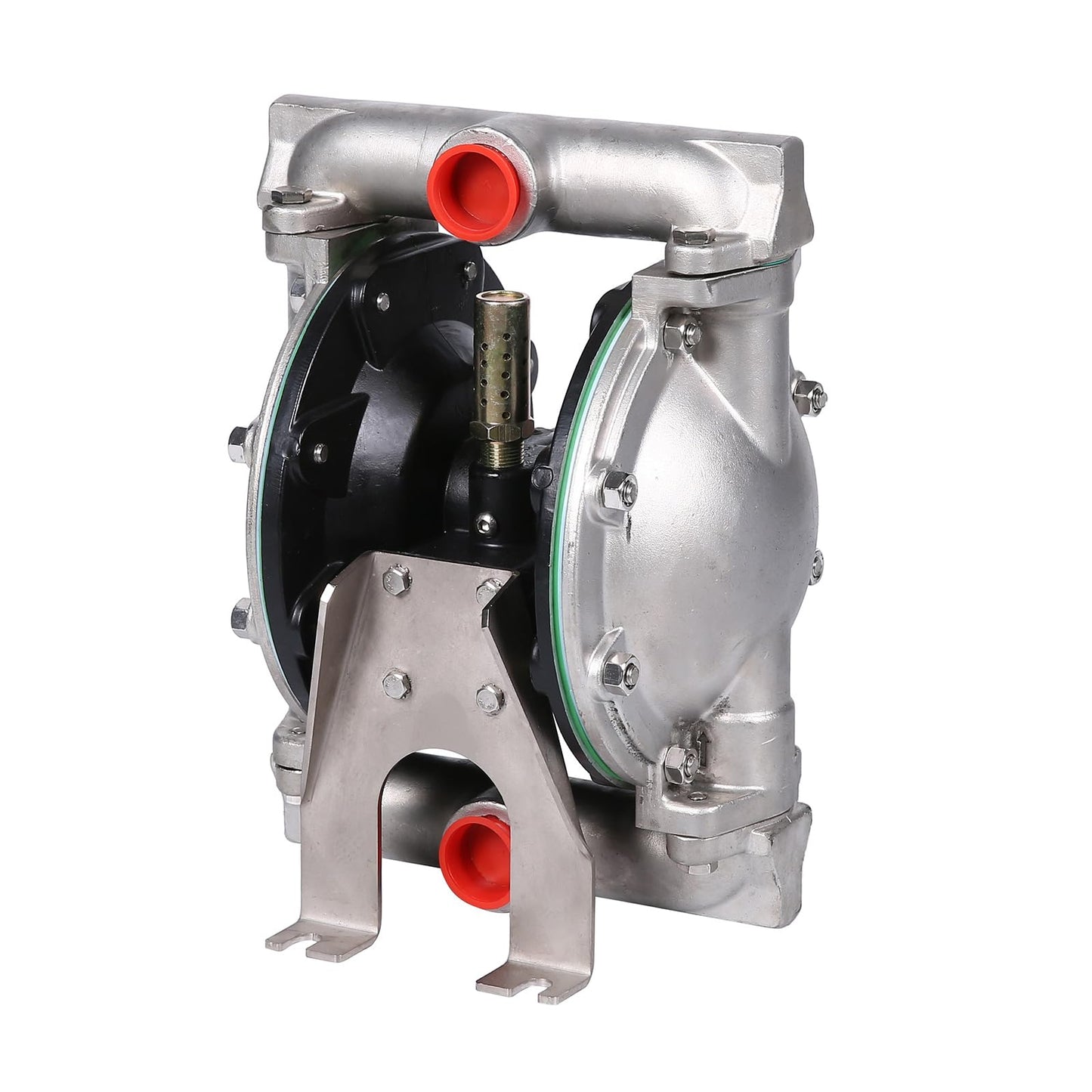 Air Operated Double Diaphragm Pump 1 inch Inlet/Outlet Pneumatic Waste Oil Transfer Pump for Chemical DN25 35GPM Dual Diaphram Teflon by Aluminum alloy 115 PSI (QBY4-25 SS+PTFE 35GPM)