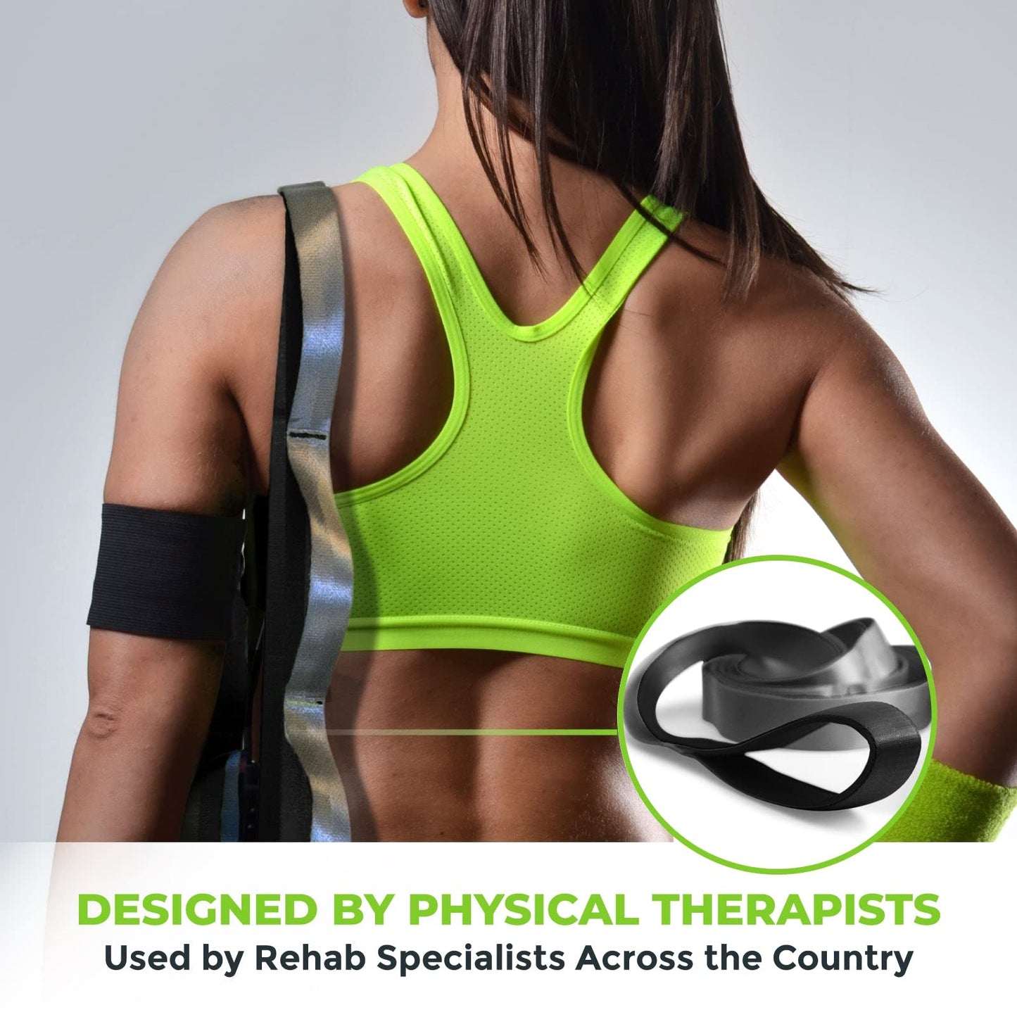 Gradient Fitness Stretching Strap for Physical Therapy, 12 Multi-Loop Stretch Strap 1.5" W x 8' L, Neoprene Handles, Physical Therapy Equipment, Yoga Straps for Stretching, Leg Stretcher, (Black/Grey)