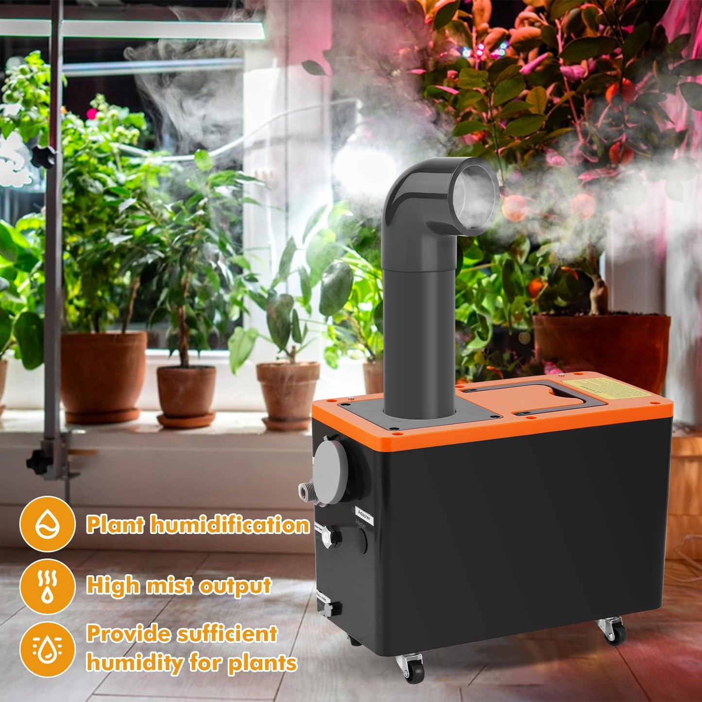 YMJOINMX Industrial Commercial Humidifier 5000ml/h Ultra-High Mist Output, Auto Water Filling, Dual Spray Modes & Wheels for Large Room/Factory/Workshop (110V)