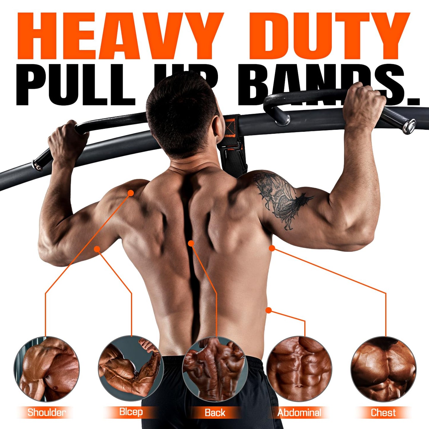 KRNIUC Pull Up Assistance Bands, Resistance Bands with Handles, Heavy Duty Pull Up Bands for Home Gym, Height Adjustable Chin Up Bar Assist Bands for Arm, Back, Strength Training Workout Equipment