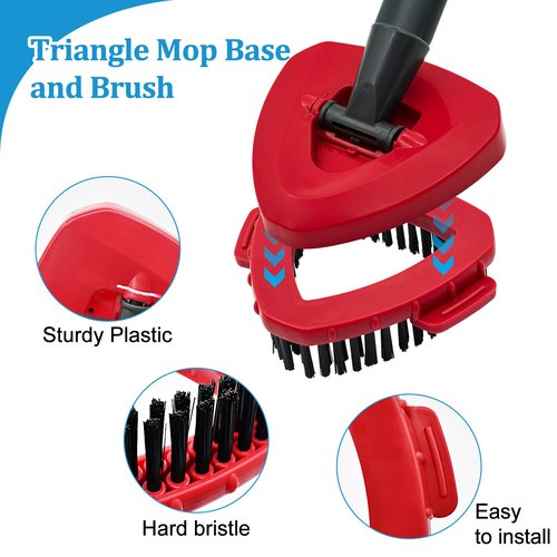 Mop Heads Replacements for O-Cedar RinseClean 2-Tank Spin Mop, Mop Replace Head for O Cedar, Mop Heads Include 4 Pack Mop Refills, 2 Scrubber Mop Heads, 1 Mop Base, Reusable, Easy to Replace