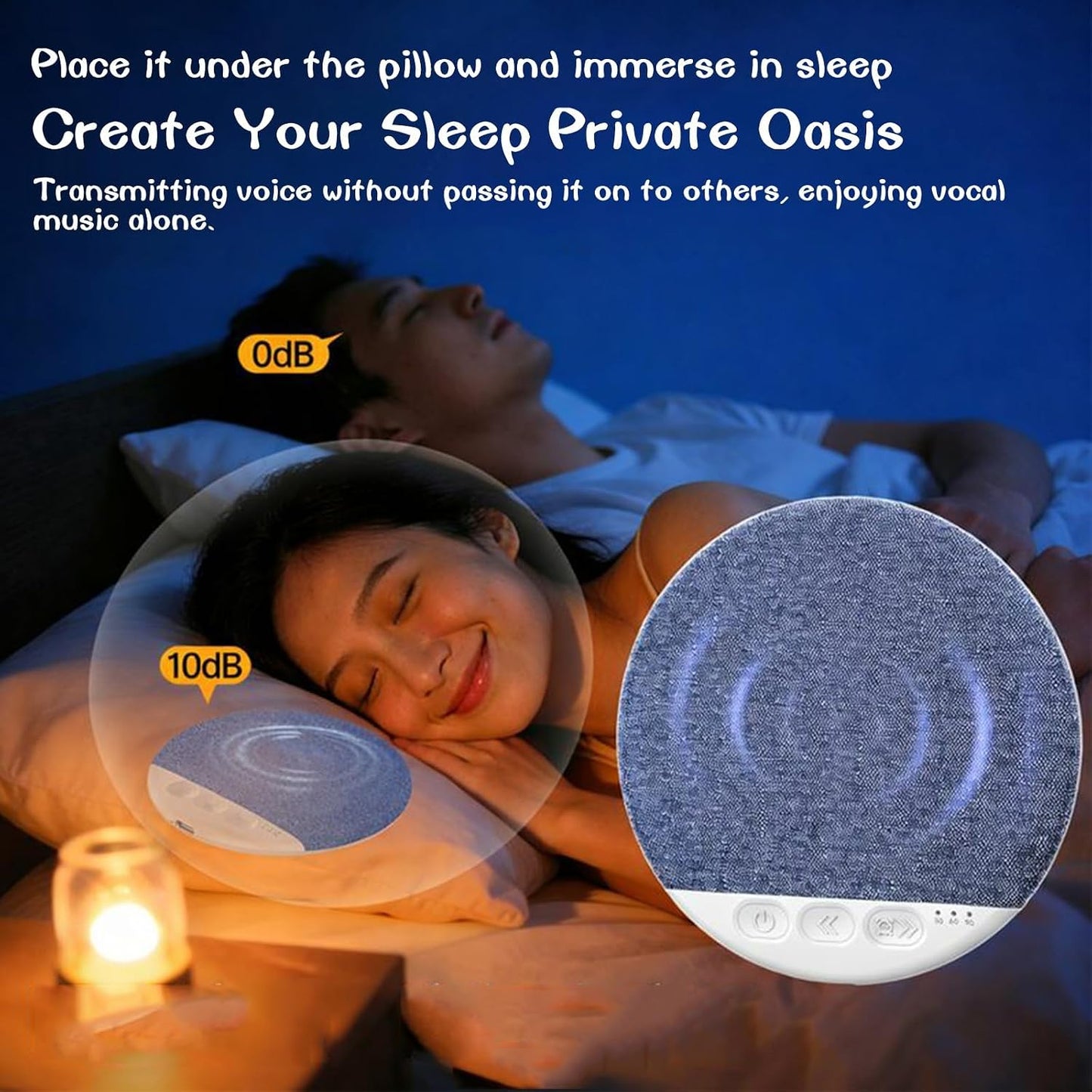 Generic Bluetooth Pillow Speaker for Sleeping, Ultra-Thin Bluetooth Pillow Speaker, Mini Portable Under Pillow Speaker