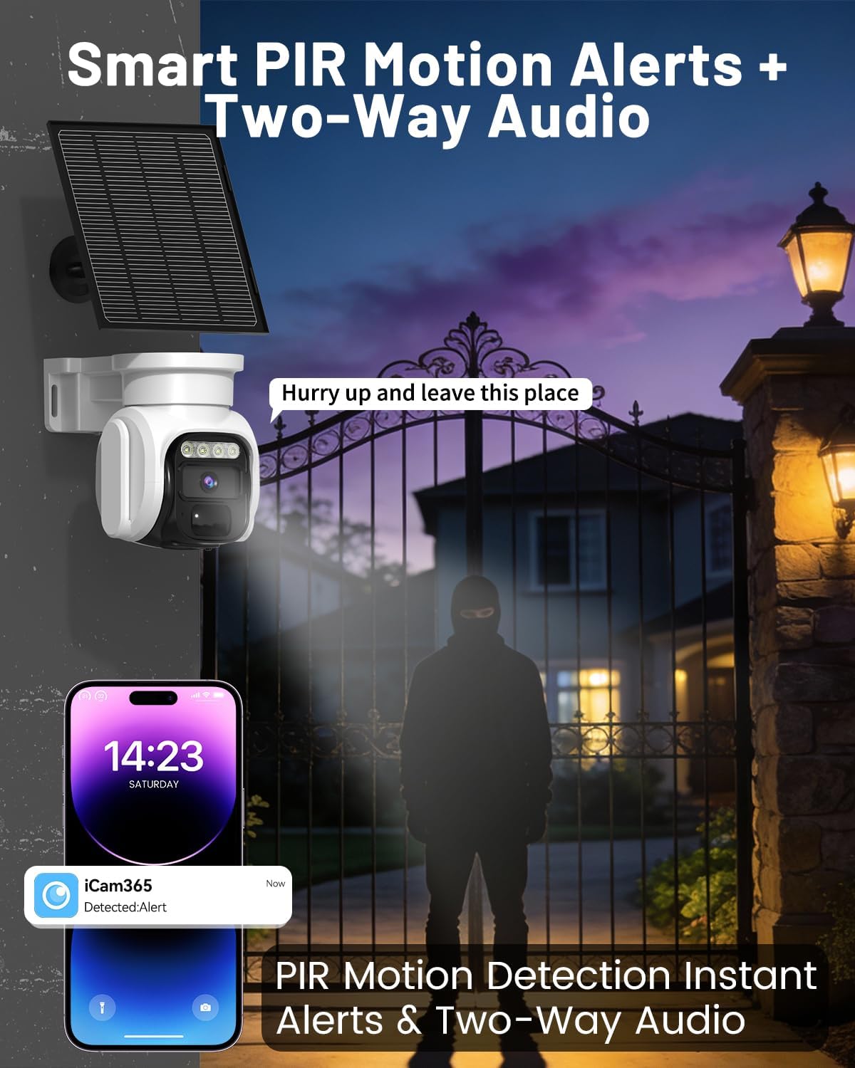 runofast 4G 2K 350 2 LTE Cellular Security Camera Outdoor, Solar No WiFi Camera Wireless, Battery Power, Built in SIM