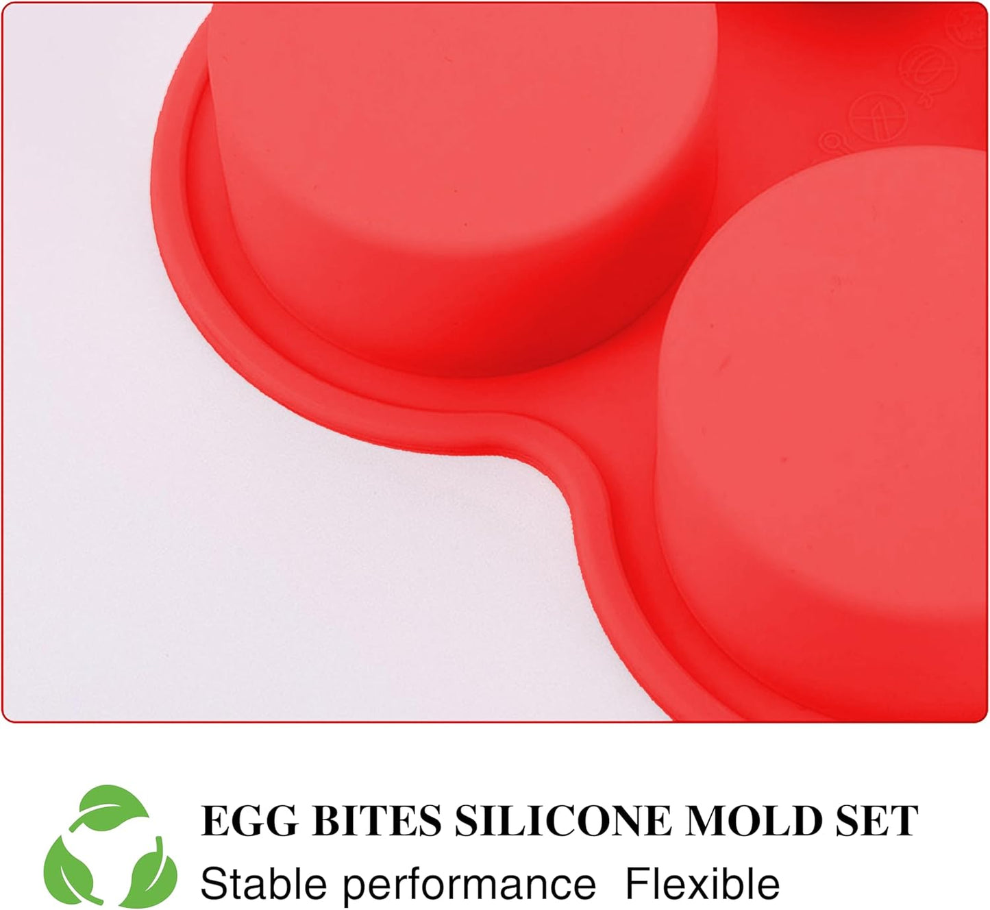 Skiennix Air Fryer Egg Bite Molds - 4-Cup Silicone Baking Pans for Muffins & Frittatas | 5.3 x 5.3 Inch (2 Pack)