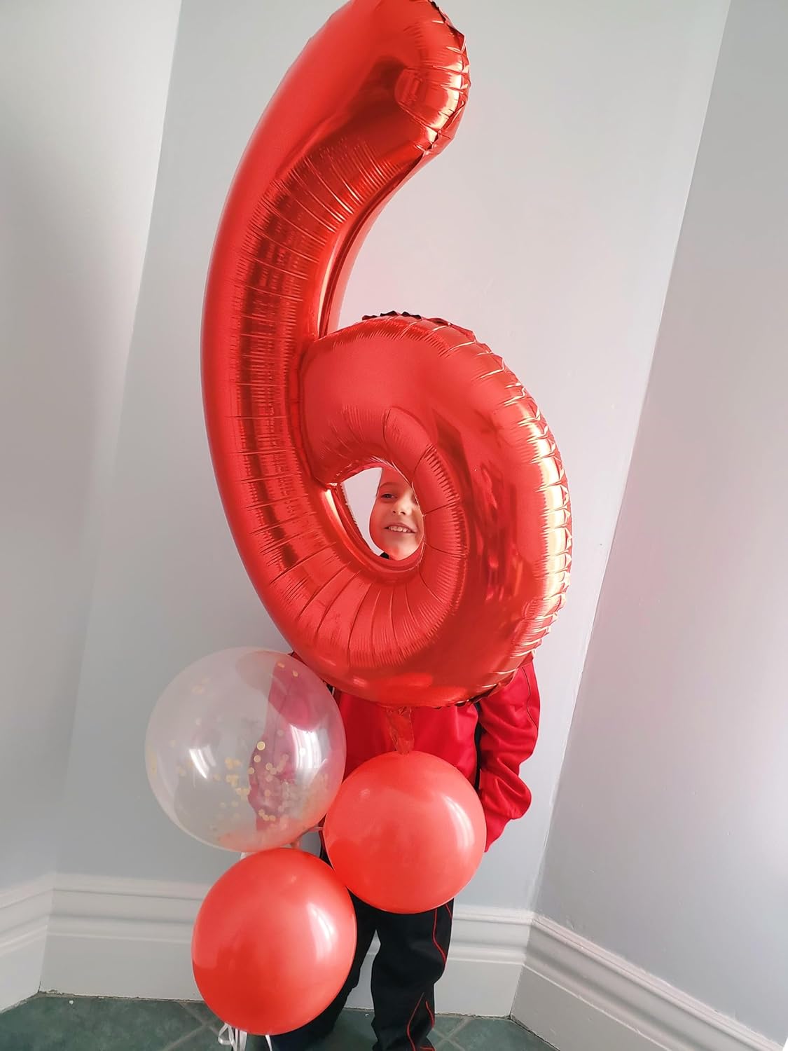 Number 0 Balloons - 40 Inch Red Number Balloons for Birthday, Wedding, Baby Shower Decorations