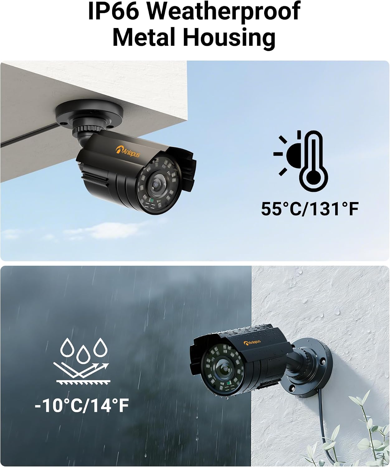 Anlapus 1080P 4 1 IP66 80ft 960H,720P,1080P,5MP,4K Hybrid in Security Camera, HD TVI/CVI/AHD/CVBS Indoor Outdoor CCTV