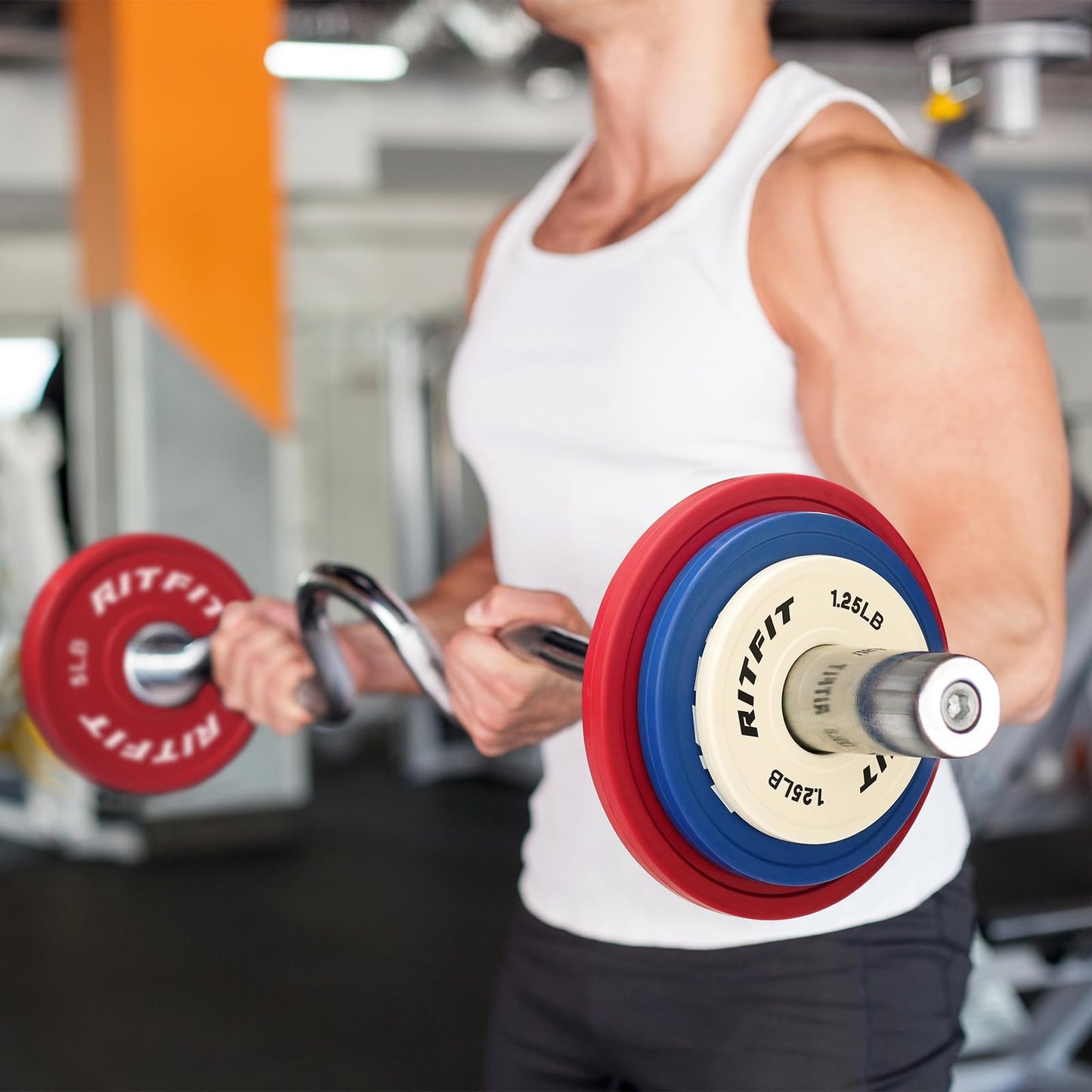RitFit Fractional Rubber Weight Plates, Colored Bumper Plates for Starting Strength and Progressive Overload Training, Pair and Sets