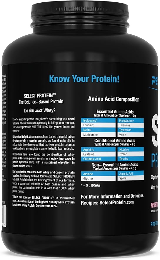 PEScience Select Protein Powder, Whey and Casein Blend, Clean Protein Powder for Women and Men, Low Calorie, Low Carb, Keto Friendly, Gluten Free - Frosted Sugar Cookie - 55 Servings