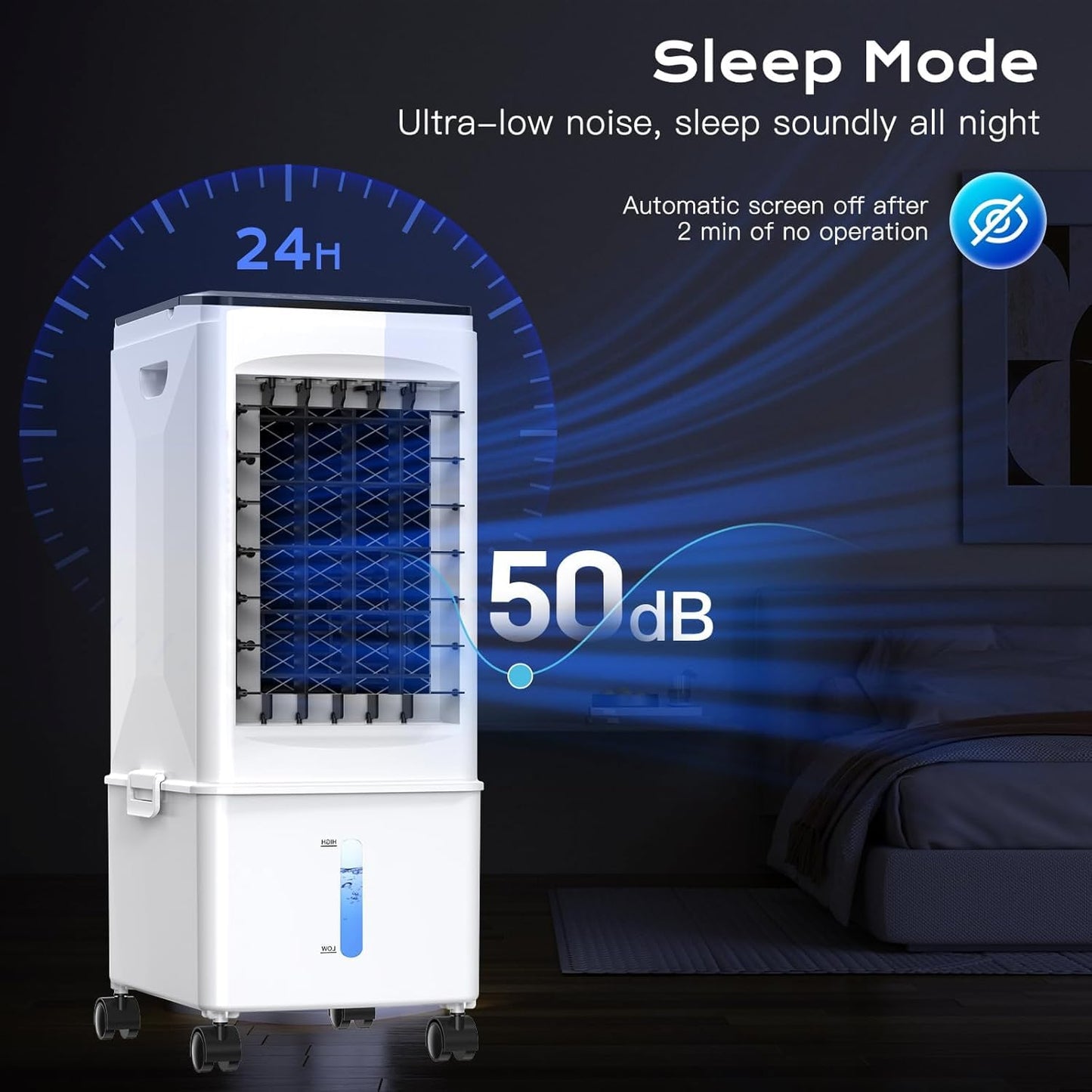 Portable Air Conditioners, [9.5L large Water Tank], 3-in-1 Evaporative Air Cooler for Room, Fast Cooling Portable AC Unit w/7H Timer/Remote, 3 Speeds, Quiet Swamp Cooler for Bedroom Office