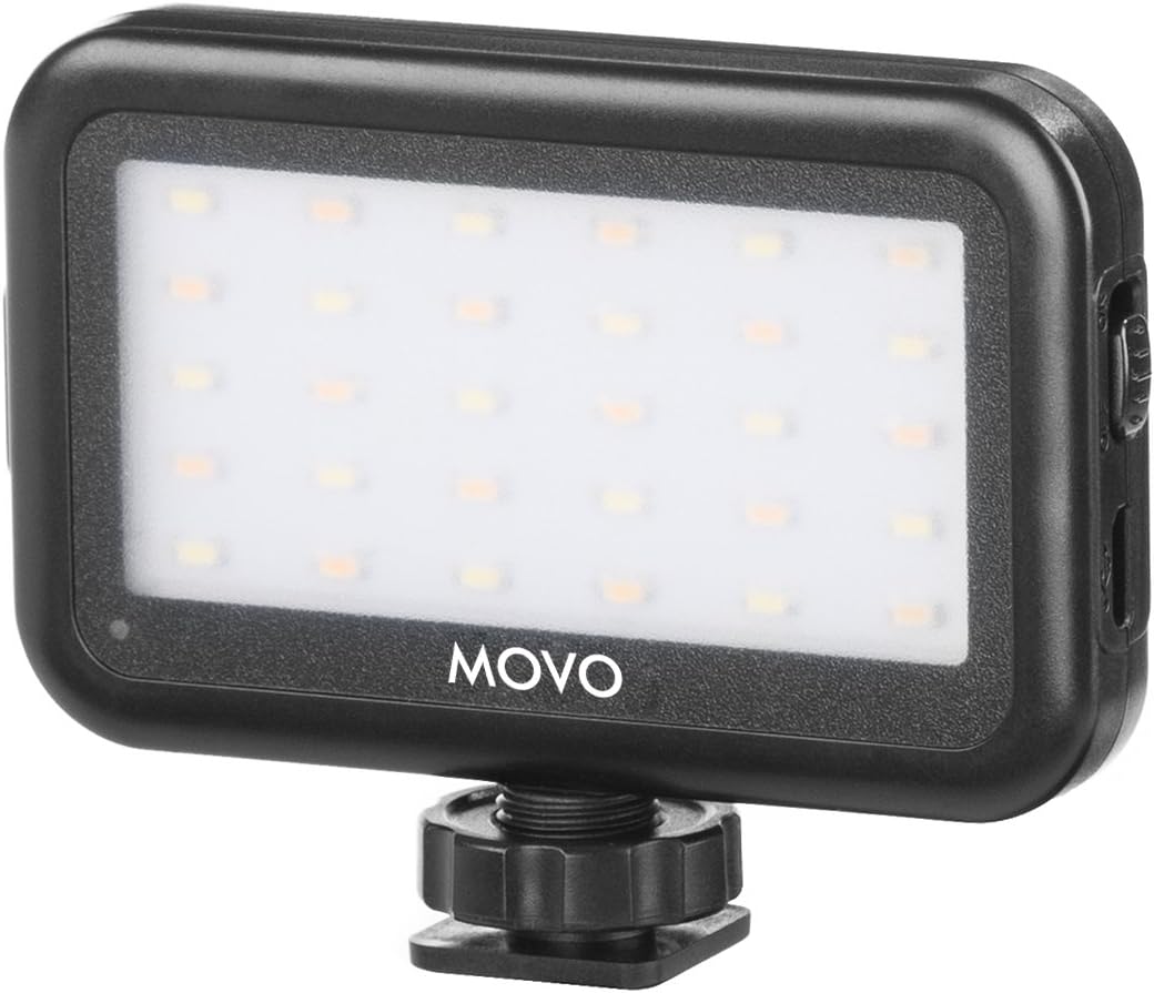 Movo LED-30 Mini LED Light Panel with Adjustable Brightness and Rechargeable Battery - Portable Light Perfect