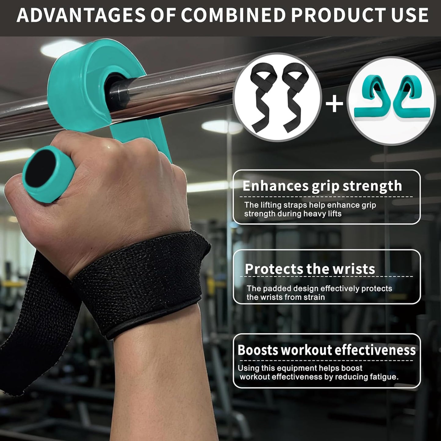 45/90 degree Neutral Grip Pull Up Handles with Lifting Straps - Heavy Duty Angled Barbell Grips & Pull Up Bar Grips for Home Gym, Deadlifts, Rows - Relieve Wrist & Shoulder Stress (Blue, 45°)