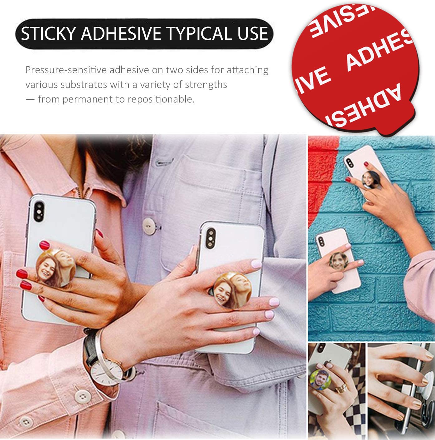 AZXYI 9 Pack 1.4 inches Very High Bond Sticky Adhesive, Adhesive Replacement for Socket Base, Double Sided Sticker