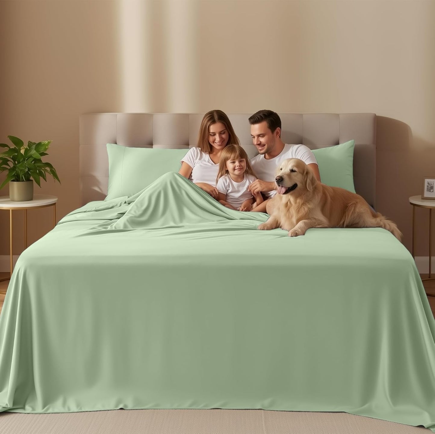 Utopia Bedding King Size Sheet Set - Soft, Breathable Microfiber | 4-Piece in Sage with Oeko-Tex Certification