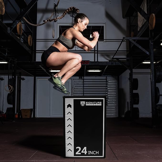 Plyo Box, 3-in-1 Foam Plyometric Jump Box, Box Jump for for Home Gym Training Fitness Workout Exercise, Multiple Colors
