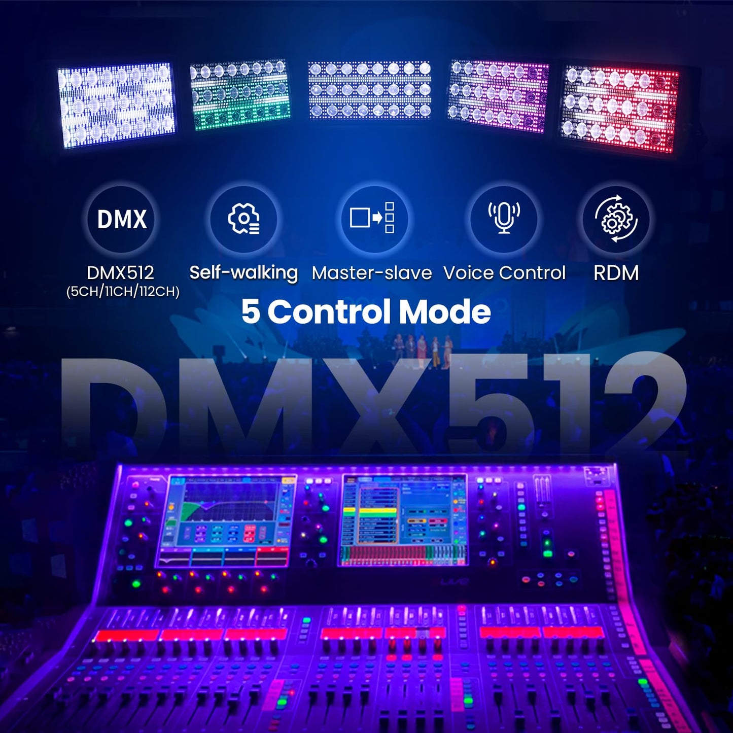 Betopper LF2405 300w Matrix Beam LED Strobe Effect Lights，Stage Lights Wash LED Strobe Light, Super Bright Large Flash Stage Lighting, DMX Dj Strobe Lights for Parties Club Disco Xmas etc