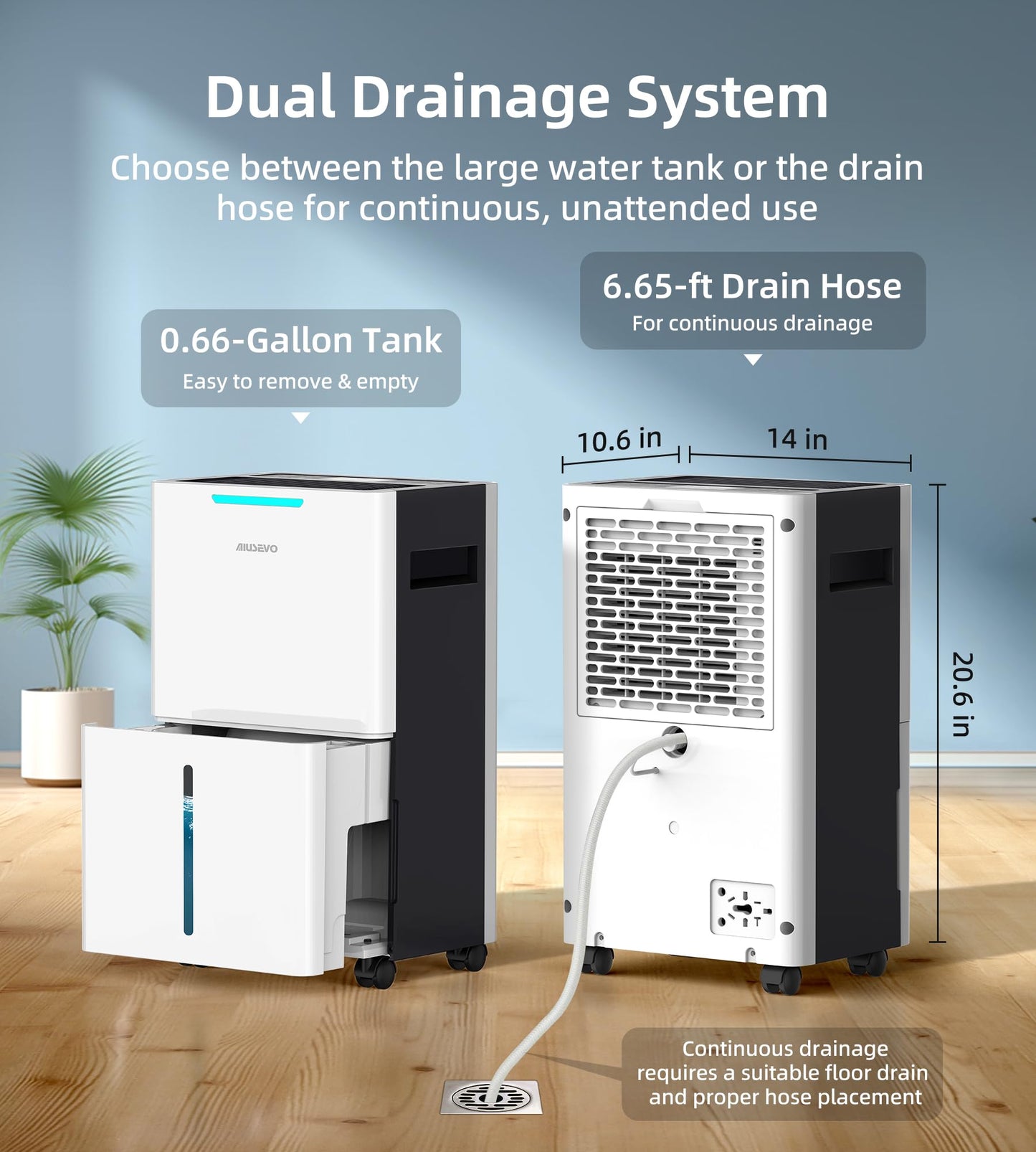 5000 Sq. Ft Dehumidifiers for Home and Basement, 52 Pint/Day Dehumidifier with Drain Hose, 3 Modes, 24H Timer, Auto Defrost, Child Lock, for Bedroom, Garage, RV, Large Room, Humid Summer, Rainy Season