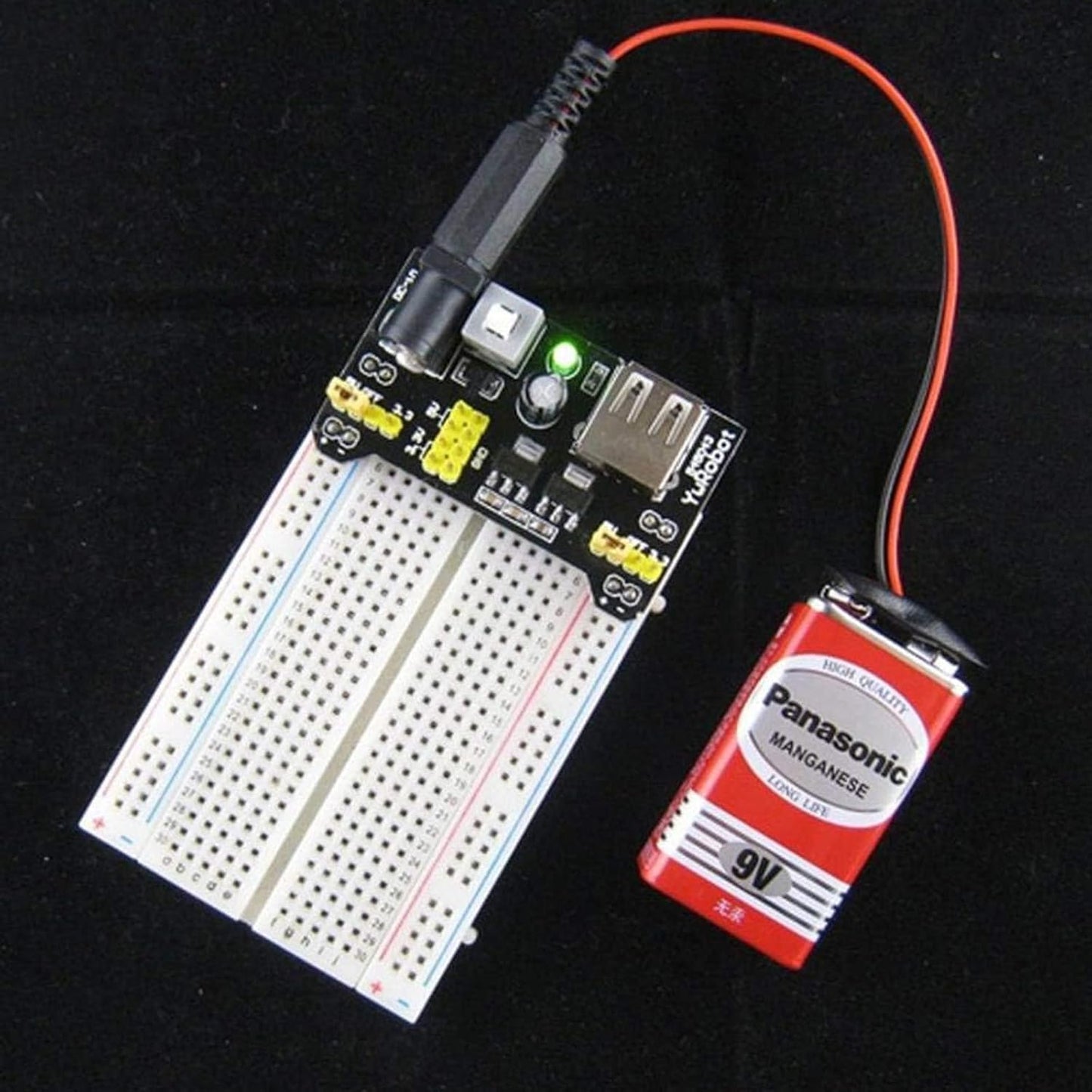 KEAcvise 10-Pack 3.3V/5V MB102 6.5-12V Dual Output Power Module - Compatible with Prototype Board, DC & USB Powered