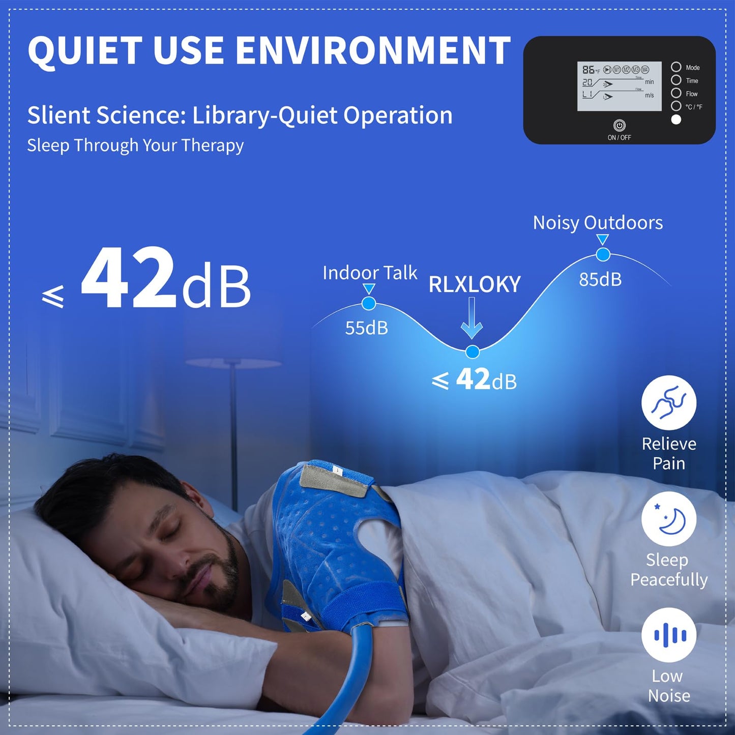 RLXLOKY 3.0 Cold Therapy Machine with Programmable Timer, Shoulder Ice Machine After Surgery,Cryotherapy Pain Relief System with Temp Display