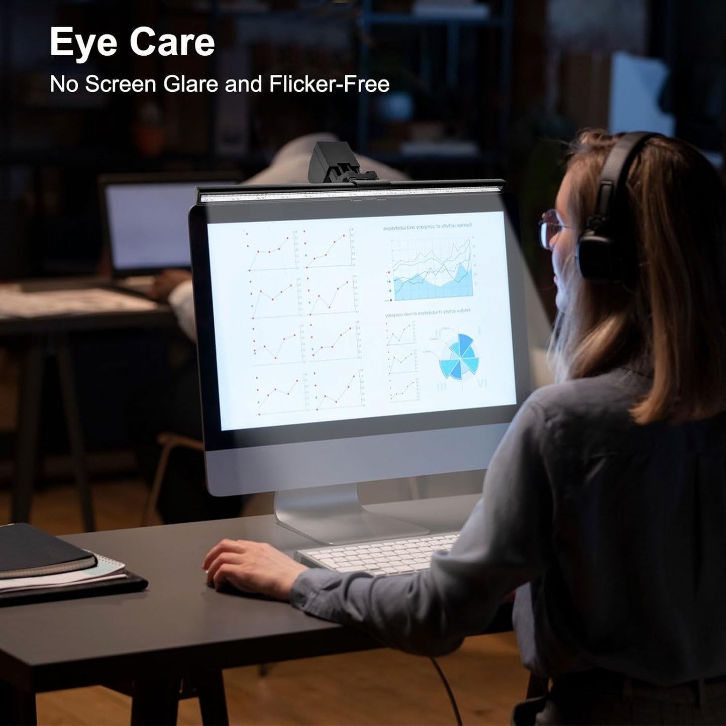 3 Home&Office-40cm Computer Monitor Lamp, Screen Light Bar Eye Caring, Keyboard Lamp with Clamp/Adjustable Brightness