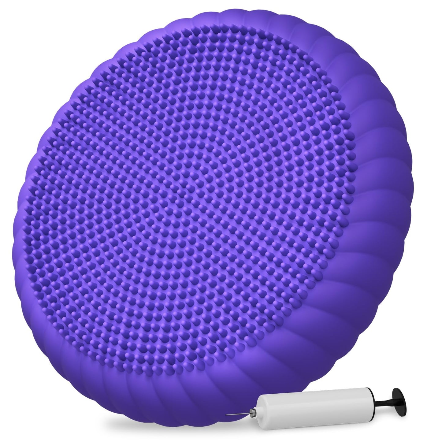 Wobble Cushion with Inflation Pump - Wobble Disk Balance Disc Wiggle Seat for Sensory Kids, Balance Pads (Purple)