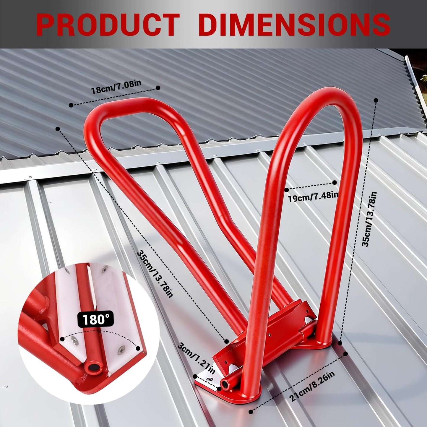 Standing Seam Roofing Tools HTSL25E2, Roof Eaves Seam Bender with PVC Insert, Metal Roofing Drip Edge Folding Tool for Roofer and Sheet Metal Worker, High-strength Metal Eaves Seam Locker(Red)