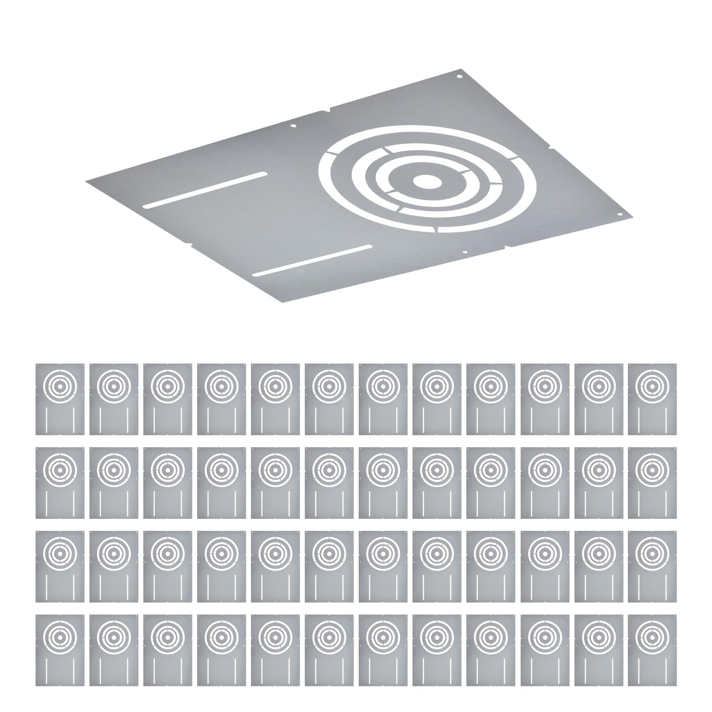 48 Pack New Construction Mounting Plate with 3-4-6" Round Hole –13× 9" Galvanized Steel Recessed LED Light Plate in Wafer Light Bracket, Thin Recessed Ceiling Light with Junction Box