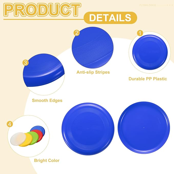 PATIKIL Flying Disc Colorful Plastic Flying Disk Flyer for Outdoor Sports Training Playing Lawn Game