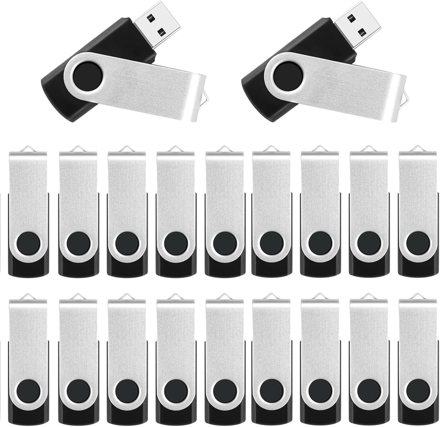 MECHEER 128MB 20 Pack, 2.0 Flash Drive Bulk USB Flash Drives USB Thumb Drive Photo Stick Jump Drives with Lanyards