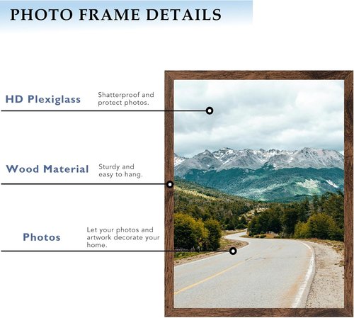 Deep Brown 12x17 Picture Frame by [Brand Name] - Versatile Wall Hanging for Horizontal or Vertical Display