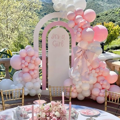 Awenztech 12-Inch Light Pink Balloons - 50 Pack Pastel Latex Balloons for Parties & Celebrations