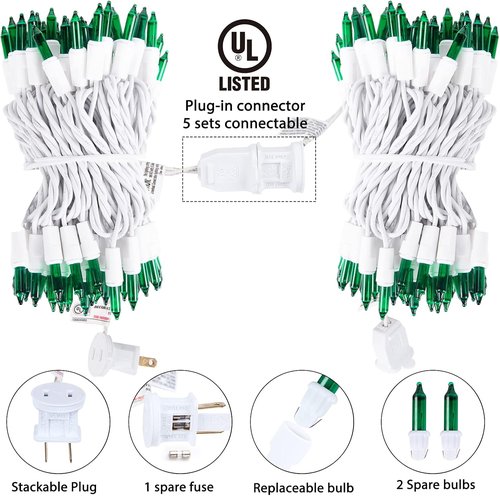 Minetom St. Patrick's Day Mini String Lights - 100 Count, 27 Feet Waterproof Green Fairy Lights for Indoor/Outdoor Decor