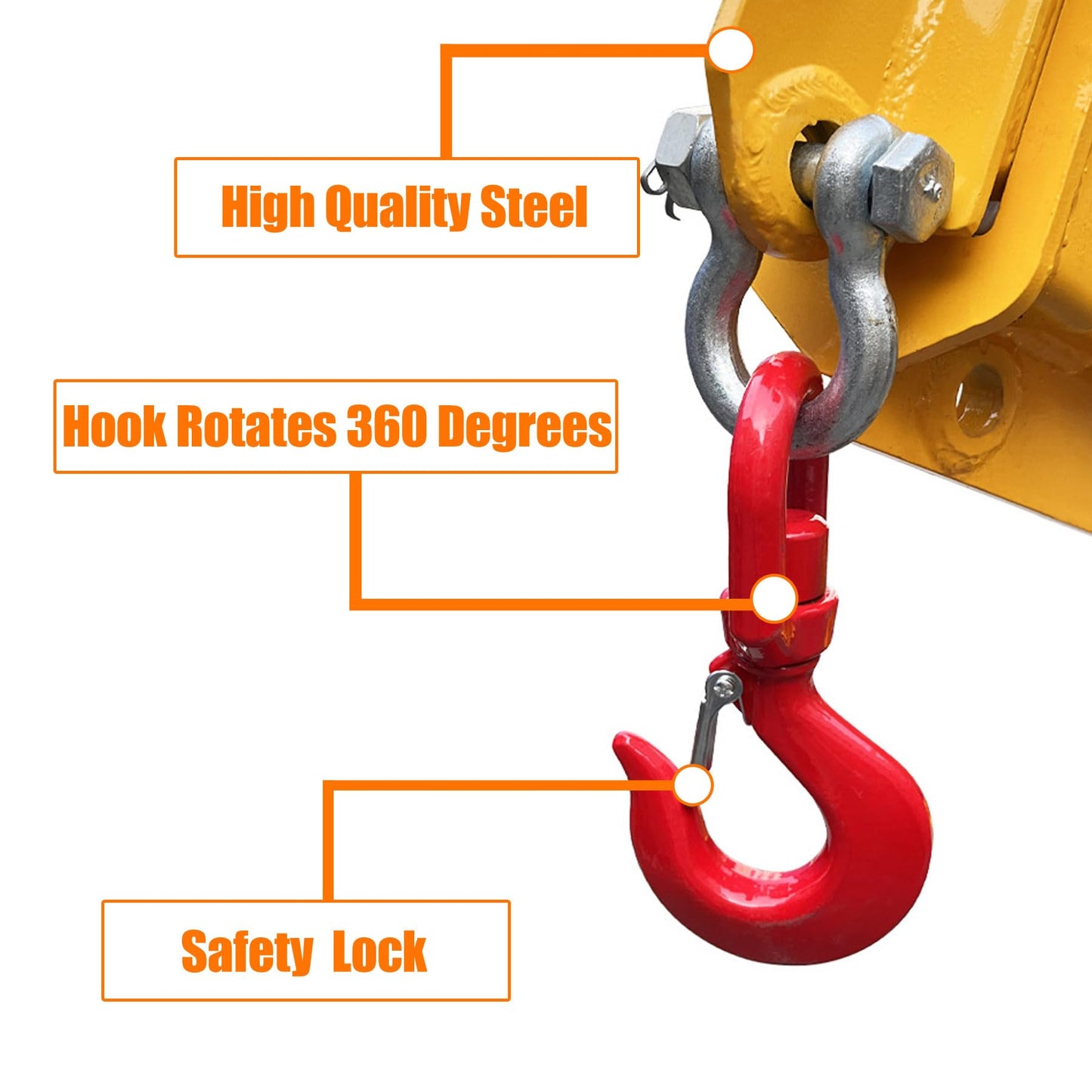 TECHTONGDA Adjustable Forklift Jib Boom Crane Forklift Mobile Crane, Fork Mounted Telescoping Crane Jib Boom for Warehouse or Factories, Adjustable Boom 63"-98", 4400 LB/ 2T Capacity