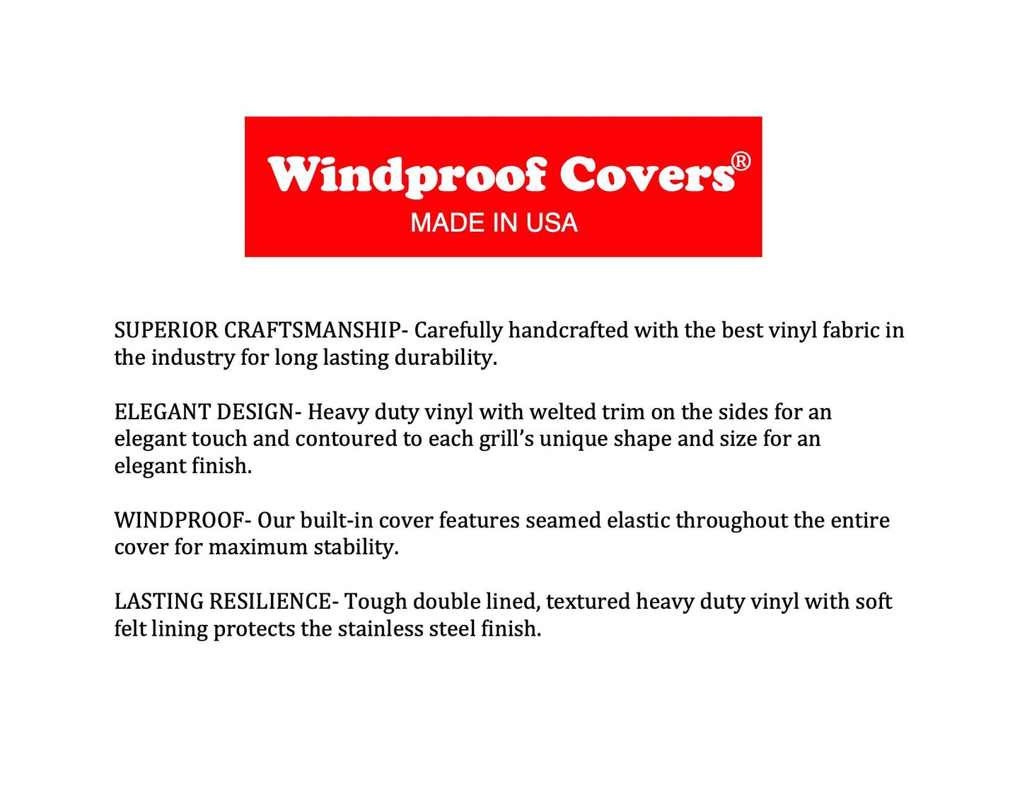 Windproof Covers 36 inch Heavy Duty Premium Vinyl Grill Cover to fit Viking Series 5 Built-in Grill