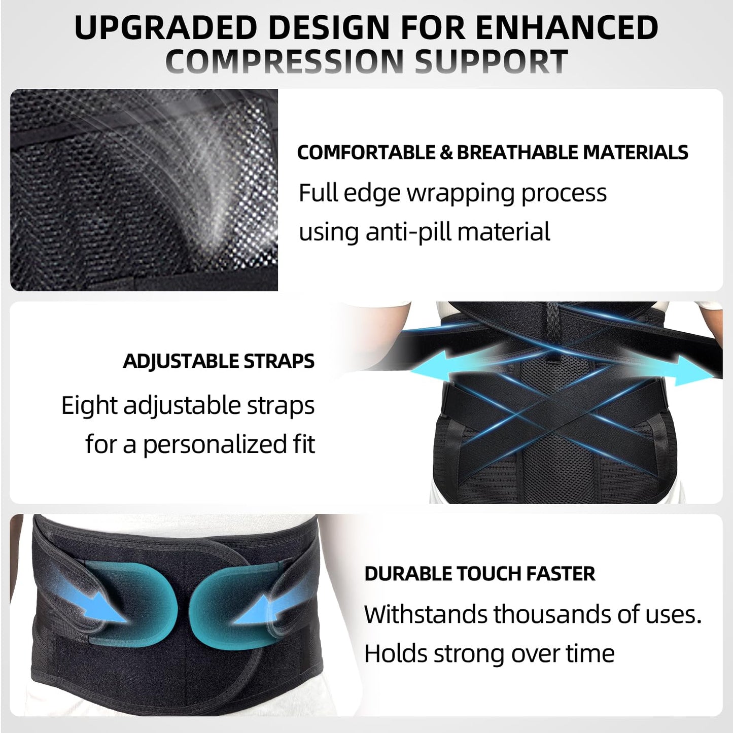 TEKOMVO Upgraded Posture Corrector for Women & Men, Back Brace for Upper/Lower Back Pain, Herniated Disc, Sciatica,Adjustable Support & Bionic Panel XL (38"-42")