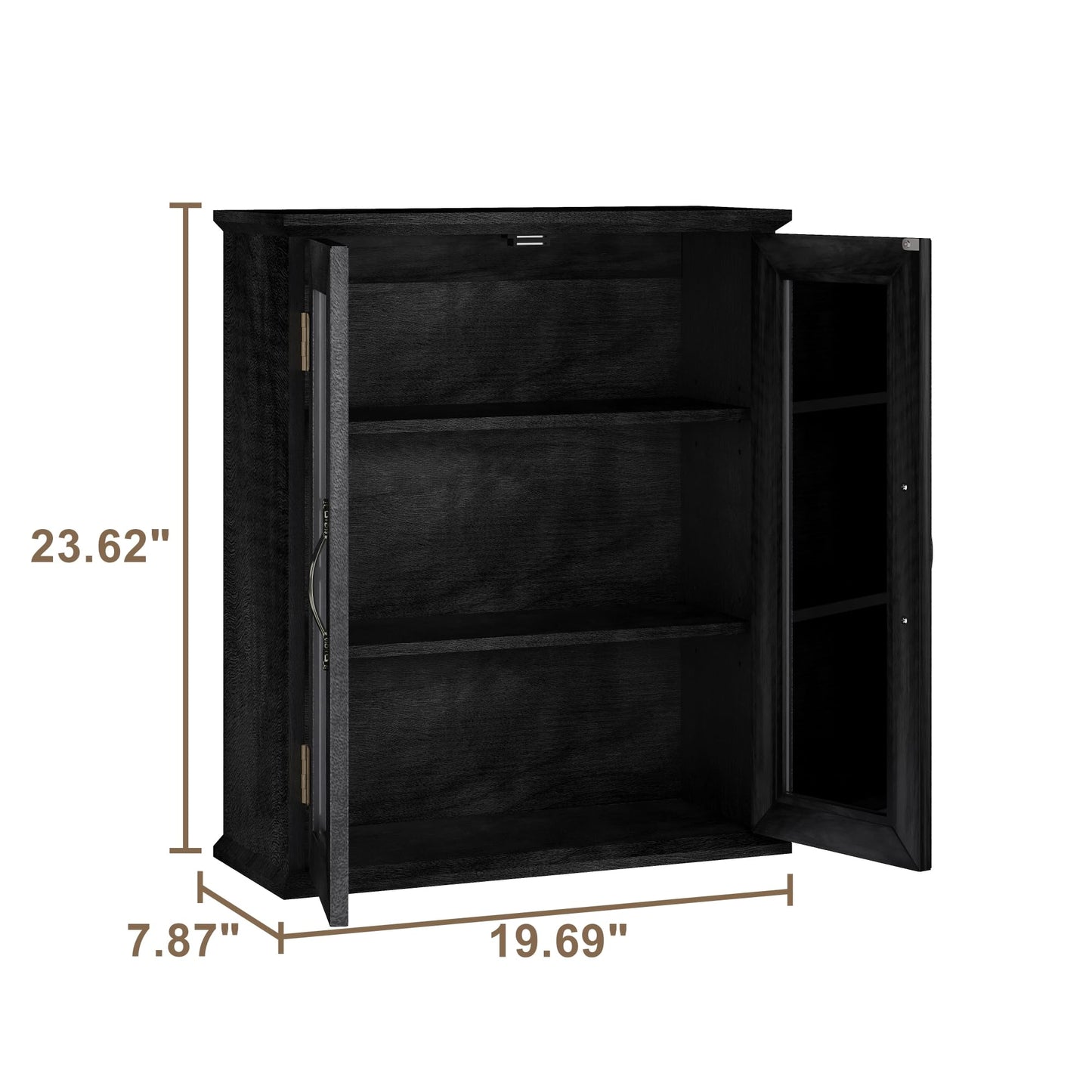 ChooChoo Bathroom Wall Cabinet, Medicine Cabinet with Acrylic Doors, Wall Mounted Over The Toilet Storage Cabinet with Adjustable Shelves for Bathroom, Kitchen, and Laundry Room, Black