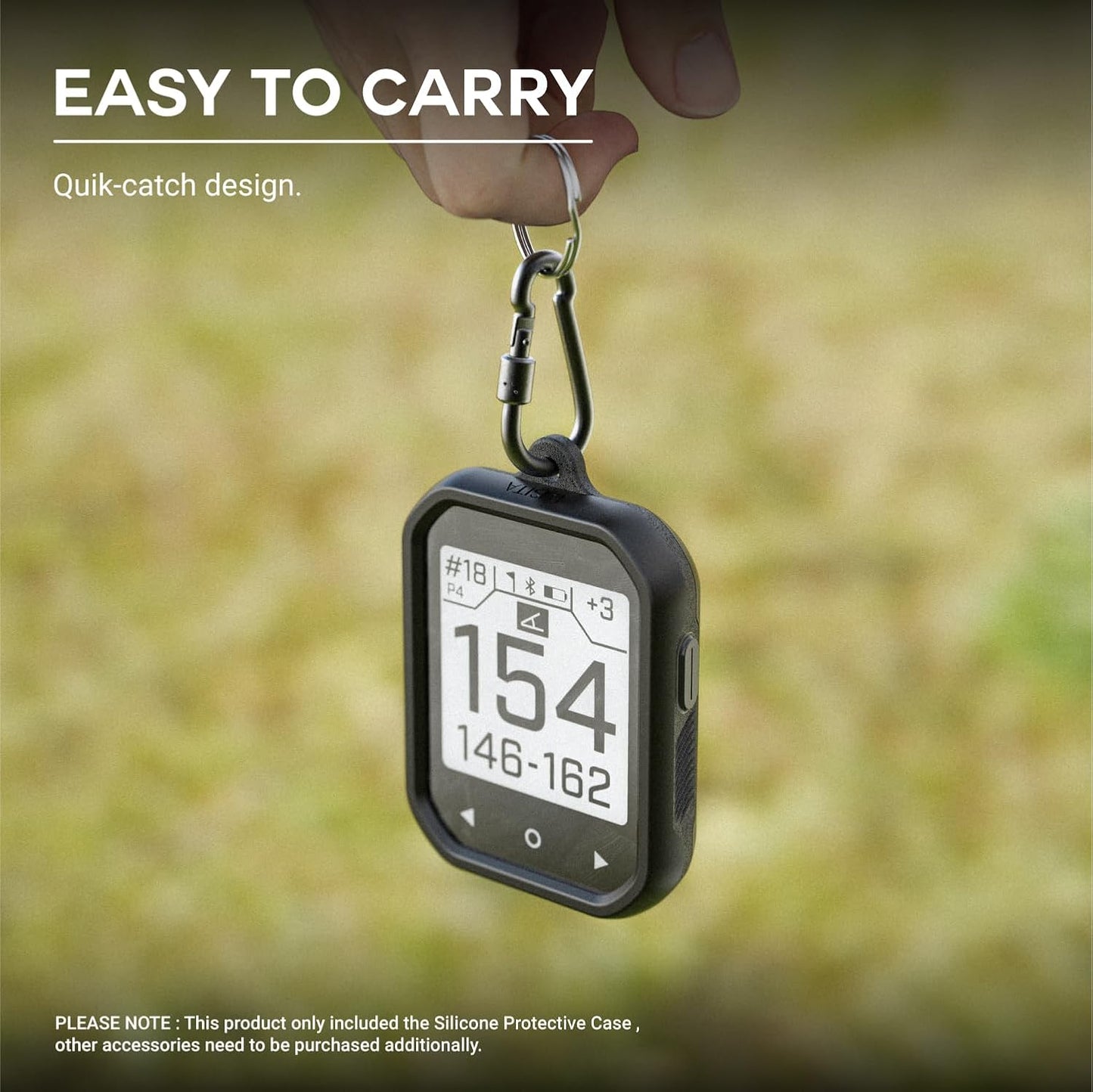 TUSITA 3 Silicone Case Compatible with Bushnell Phantom Handheld Golf GPS - Black