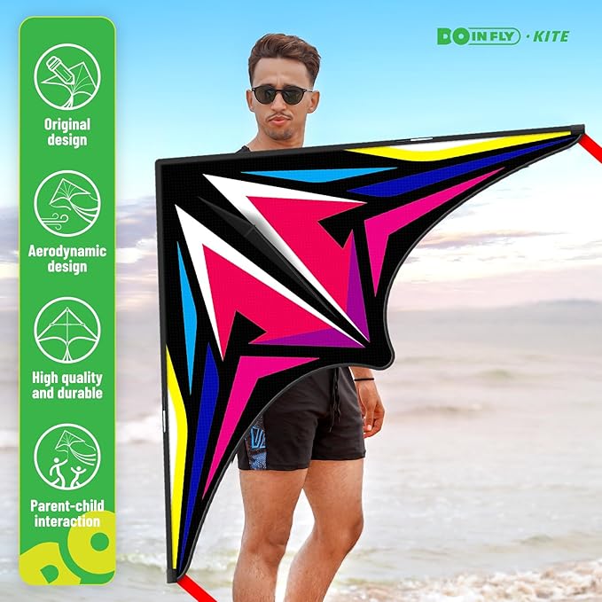 Delta Kites for Kids & Adults, Extremely Easy to Fly, Single Line Beach Kite
