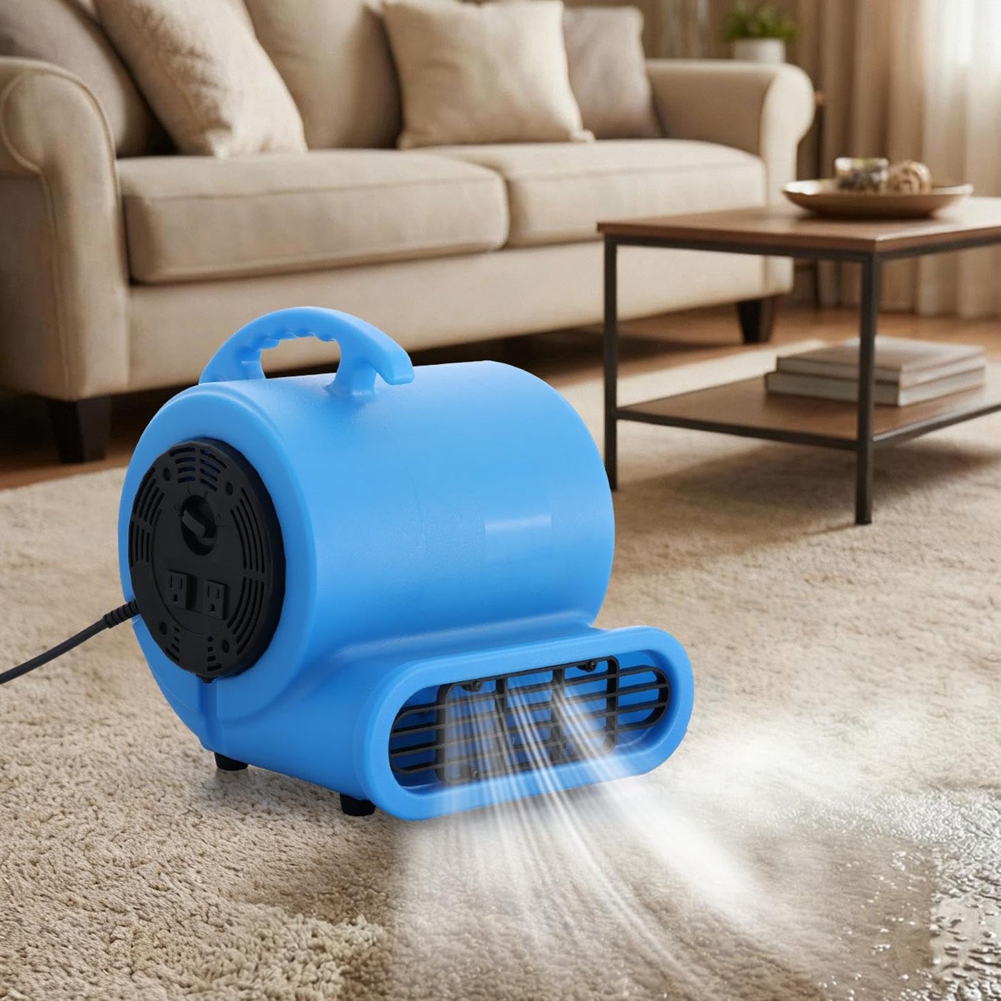 RYNSTO Commercial 1/2 HP Air Mover Fan for Water Damage Restoration,2800 CFM Industrial Carpet Dryer, Floor Fans,3-Speed Floor Fan with Daisy Chain