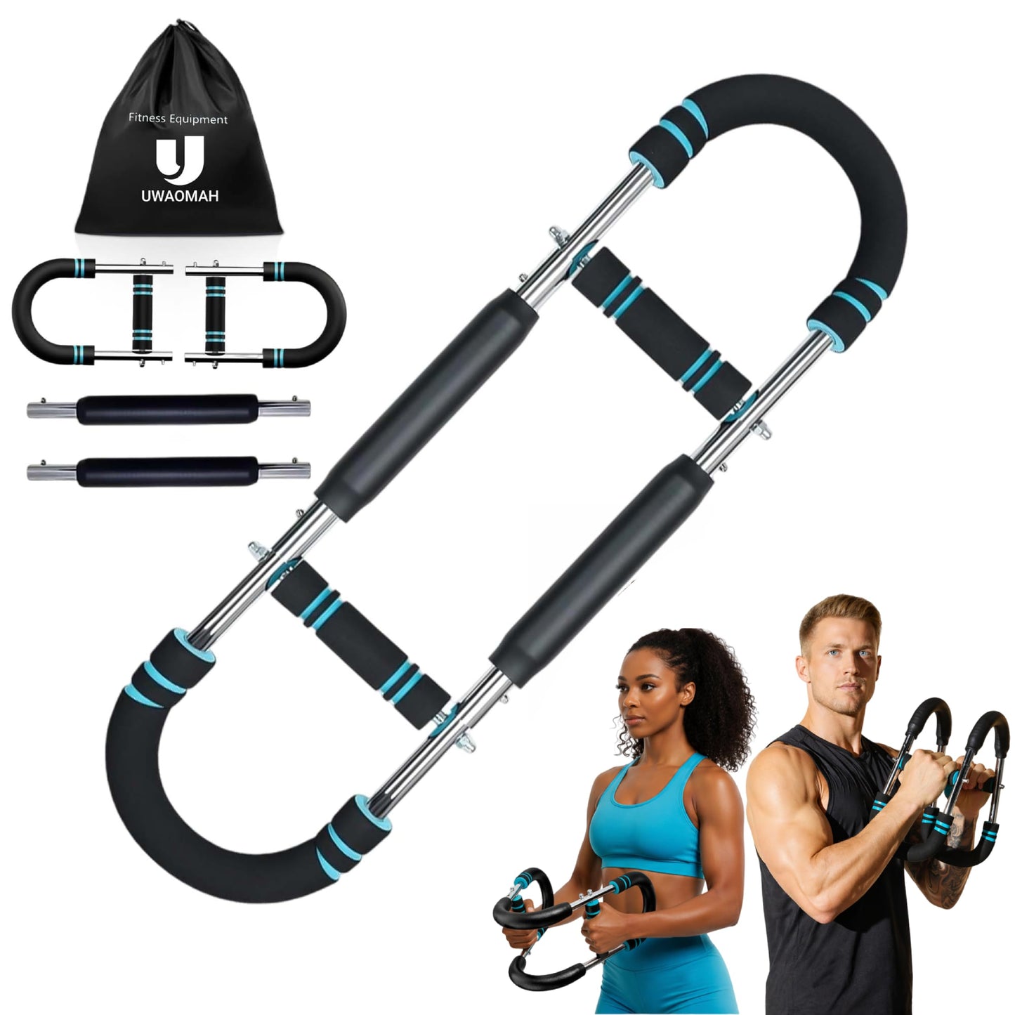 Twister Arm Trainer, 40-120 lbs Adjustable Resistance, Chest and Arm Trainer for Men, Chest Workout, Power Twister Bar, Muscular Strength Enhancer, Detachable Upper Body Exerciser by Uwaomah