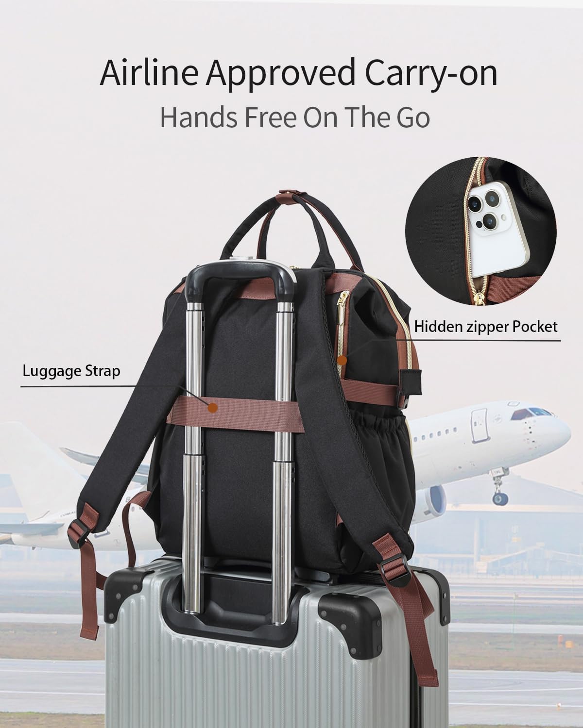 Backpack, Pack Bookbag for Women Laptop Teacher Nurse Work Computer Bags with Cup Holder & USB Charger for Travel
