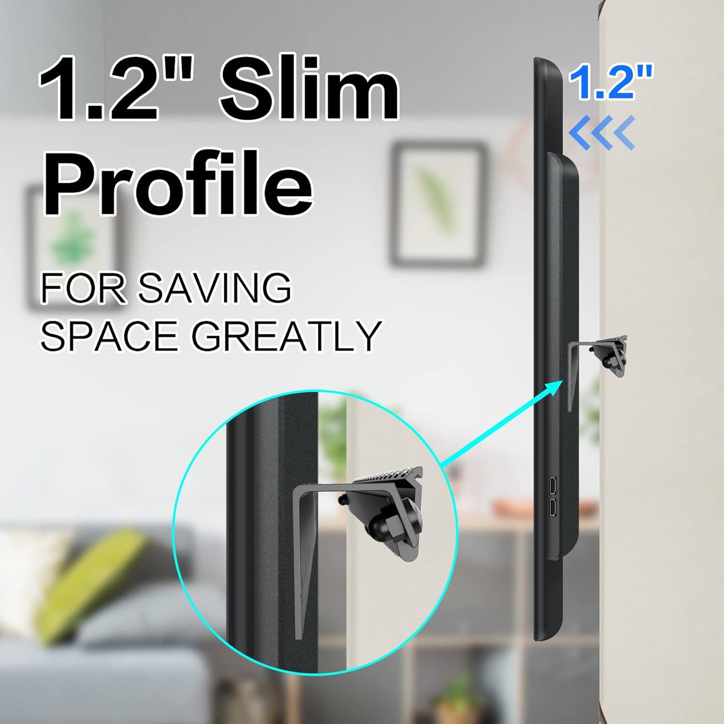 KAMIWI 22-55 Inch 100 lbs, No Drill Drywall TV Mount, No Stud TV Wall Mount for Most Brand TVs up to Easy Install No