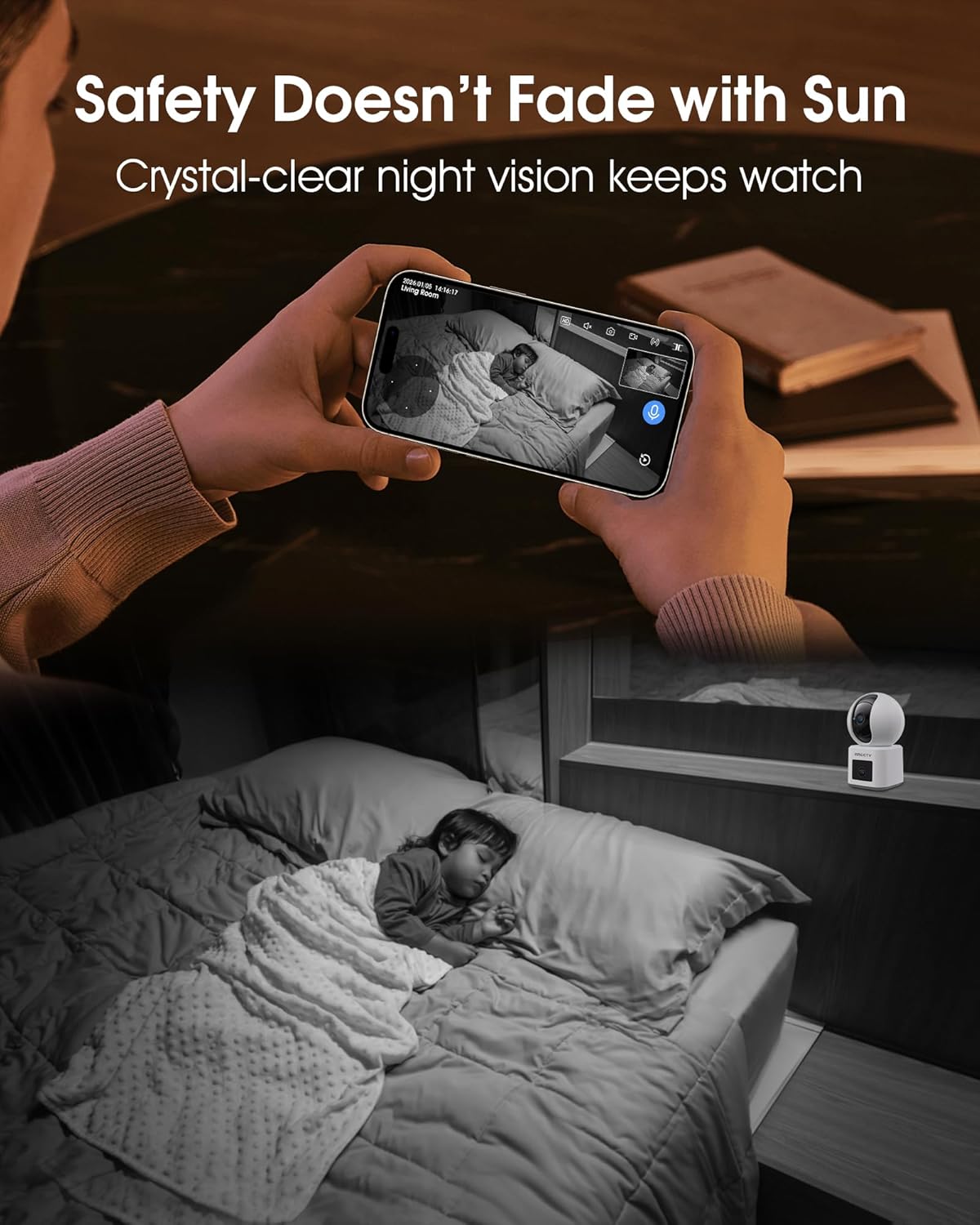 ARCCTV 2.5K 6 360 5GHz 2-Way Dual Lens Indoor Security Camera, WiFi Pet Camera with Phone App, Dog Camera for Home