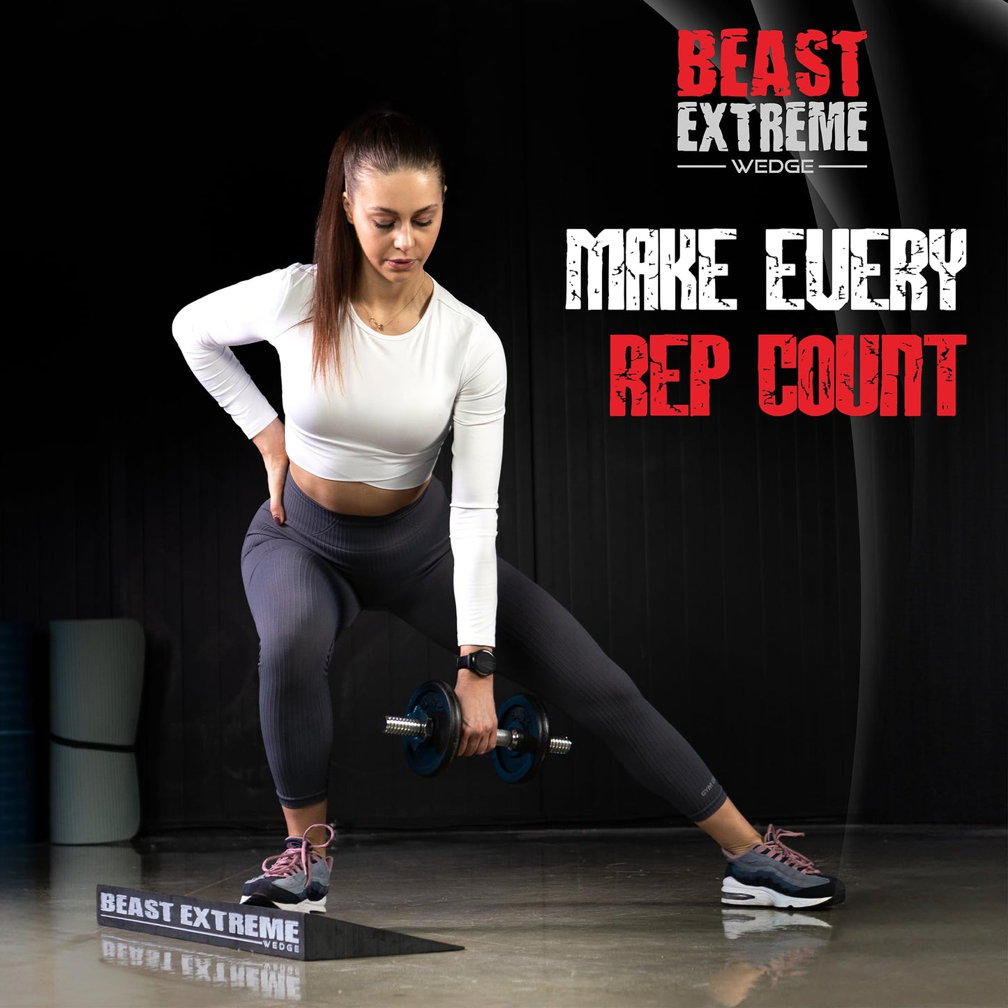 Beast Extreme Wedge Block - Wider Calf Stretcher Slant Board for Extra Stability - Heel Elevated Wedges for Weightlifting, Physical Therapy - Incline Board for Calf Stretching, Strength, Mobility