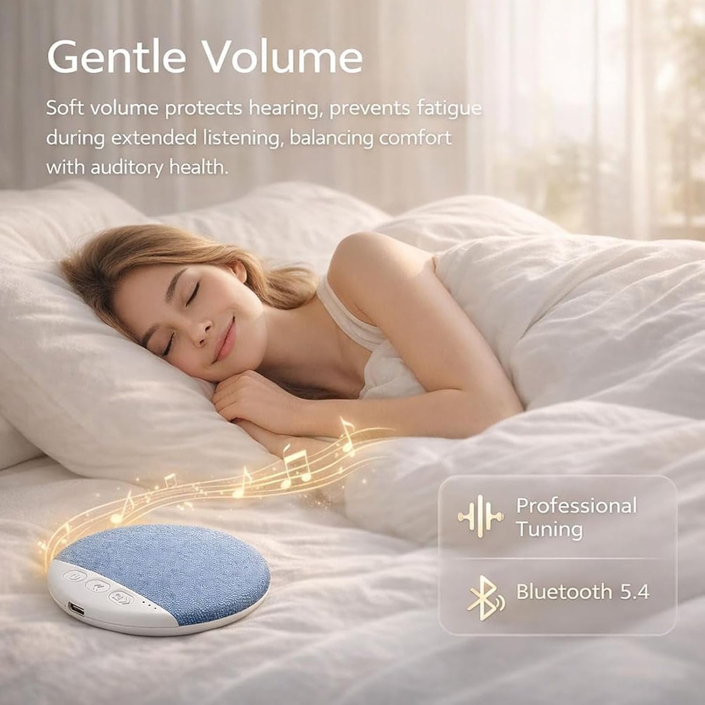 Generic 1.2cm 48H Pillow Speaker for Sleeping - Ultra-Thin Invisible Under Pillow Speaker Bluetooth for Side Sleepers
