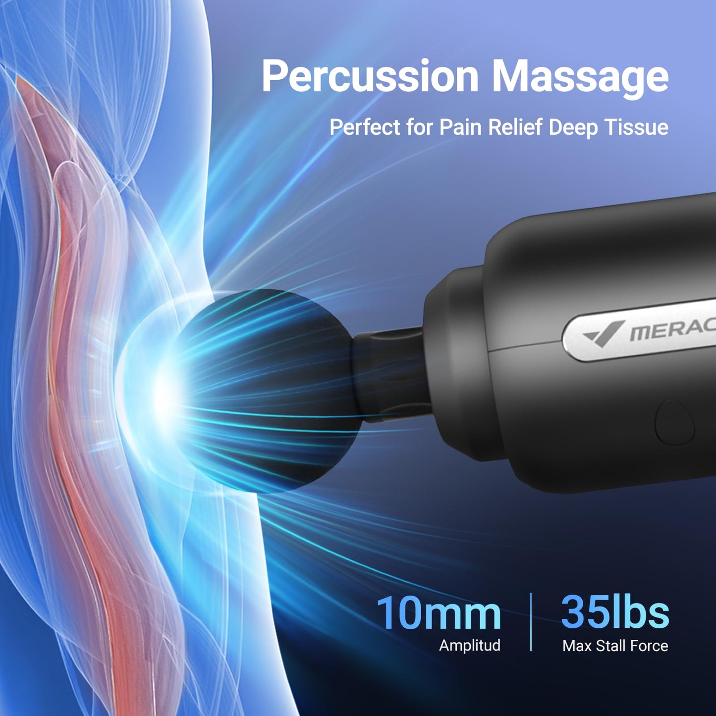 MERACH Massage Gun Deep Tissues, Percussion Massager Tools with 6 Massage Heads, Portable Hand Held Muscle Massagers for Pain Relief Deep Tissue, for Men and Women