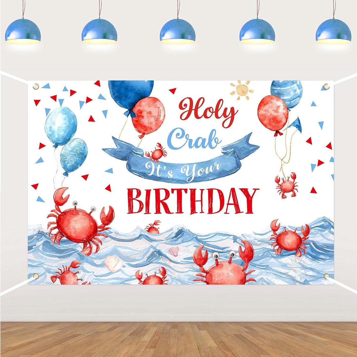 Merrystorm 5 3ft Crab Birthday Backdrop Crab Birthday Party Decorations Holy Crab Its Your Birthday Photograph